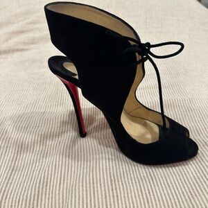 CHRISTIAN LOUBOUTIN SUEDE TIE PUMPS
